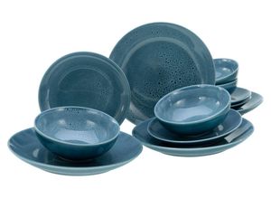 4045486236723 - Tafelservice CREATABLE Geschirr-Set Reactive Nostalgic Geschirr-Sets Gr 12 tlg blau Tafelservice Service jedes Stück ist ein Unikat 12 Teile für 4 Personen