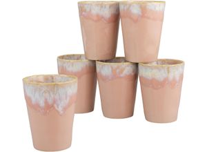 4045486237317 - Becher CREATABLE Kaffeebecher Gespresso Trinkgefäße Gr 6 tlg rosa Kaffeebecher und Kaffeetassen 36 cl Tassen Set 6-teilig Made in Europe