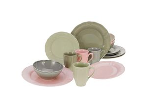 4045486238192 - Kombiservice CREATABLE Geschirr-Set Flora colors Geschirr-Sets Gr 16 tlg bunt Geschirr-Sets für 4 Personen Service traditionelle Form im Landhausstil 16 Teile