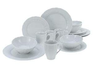 4045486238208 - Kombiservice CREATABLE Geschirr-Set Flora Geschirr-Sets Gr 16 tlg weiß Geschirr-Sets für 4 Personen Service weiß klassische Form im Landhausstil 16 Teile