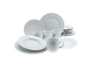 4045486238215 - Kombiservice CREATABLE Geschirr-Set Classico Geschirr-Sets Gr 16 tlg weiß Geschirr-Sets für 4 Personen Service weiß ausdrucksstarkes Relief 16 Teile