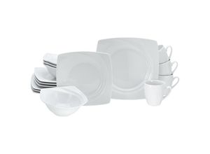 4045486238727 - Kombiservice CREATABLE Geschirr-Set Celebration Geschirr-Sets Gr 16 tlg weiß Geschirr-Sets für 4 Personen Service weiß ausdrucksstarkes Innenrelief 16 Teile