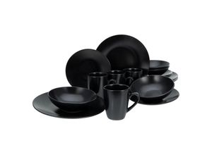 4045486258336 - Kombiservice CREATABLE Geschirr-Set Black Matt Geschirr-Sets Gr 16 tlg schwarz Geschirr-Sets für 4 Personen Service schwarz trendige Coupeform 16 Teile