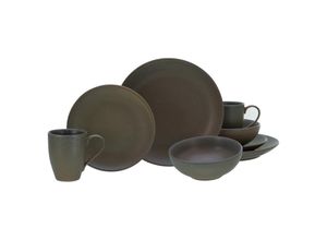 4045486258534 - Kombiservice CREATABLE Sierra Nevada Geschirr-Sets Gr 8 tlg braun Geschirr-Sets für 1 und 2 Personen reaktive Spezialglasur jedes Stück ein Unikat