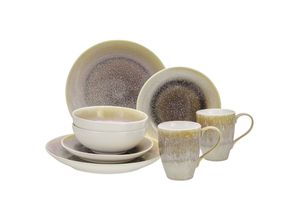 4045486258640 - Kombiservice CREATABLE Caldera Geschirr-Sets Gr 8 tlg beige (sand) Geschirr-Sets für 1 und 2 Personen irisierende Glasur