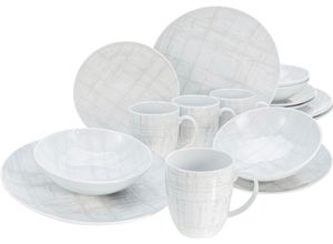 4045486258664 - Kombiservice CREATABLE Geschirr-Set Home - Shabby Chic Geschirr-Sets Gr 16 tlg weiß Geschirr-Sets für 4 Personen Service weiß Used-und Vintage-Look zeitlos 16 Teile