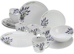 4045486258732 - Kombiservice CREATABLE Home Lavendel Geschirr-Sets Gr 16 tlg lila (lavendel) Geschirr-Sets für 4 Personen Lavendel-Dekor