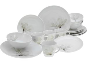 4045486258749 - Kombiservice CREATABLE Home Magnolie Geschirr-Sets Gr 16 tlg beige (magnolie) Geschirr-Sets für 4 Personen Dekor mit Magnolienblüte