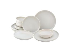 4045486330650 - Tafelservice CREATABLE Uno Geschirr-Sets Gr 12 tlg weiß (offwhite) Tafelservice weiche harmonisch ausbalancierte Form