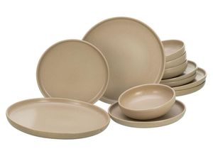 4045486330742 - Tafelservice CREATABLE Uno Geschirr-Sets Gr 12 tlg beige (sand) Tafelservice weiche harmonisch ausbalancierte Form