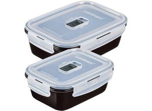 4045486330834 - Frischhaltedose Black Box Glas (Set 2-tlg) Luft- und wasserdicht Clip & Close Verschluss 82 122 cl schwarz