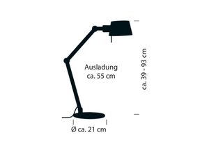 4045542236742 - Schreibtischleuchte Medo sandfarben Höhe 93 cm E27