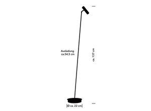4045542237541 - LED-Stehleuchte Tom Pro schwarz 1-flammig CCT Dimmer