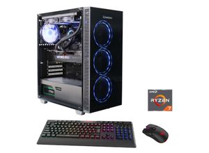 4045643070955 - GAMEMAX Gaming-PC Draco XD 7095 Computer DDR5 4060Ti (16GB) PCIe SSD Gen4 Windows 11 Gr Microsoft Windows 11 Home (64 Bit) 16 GB RAM 1000 GB SSD schwarz Gaming PCs