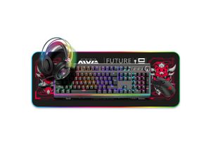 4045643102281 - HYRICAN Eingabegeräte-Set Striker Gaming Set Tastatur Maus Headset + Mauspad kabelgebunden Eingabegeräte-Sets ST-MK91 ST-GM005 ST-GH707 ST-MP25B RGB-Beleuchtung USB schwarz schwarz (eh13)