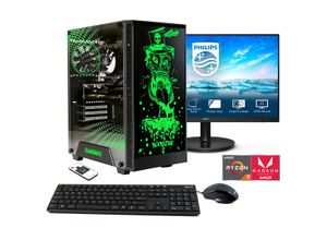 4045643121749 - E (A bis G) HYRICAN Gaming-PC-Komplettsystem Rockstar SET02174 Computer-Komplettsysteme Windows 11 inklusive 24 Monitor Philips 241V8LA00 Gr Microsoft Windows 11 Home (64 Bit) 16 GB RAM 2000 GB SSD schwarz PC Sets