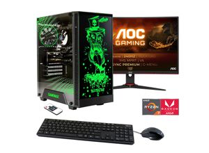 4045643123729 - E (A bis G) HYRICAN PC-Komplettsystem Multimedia Rockstar SET02372 Computer-Komplettsysteme inklusive 27 Curved Monitor AOC C27G2ZEBK Gr Microsoft Windows 11 Home (64 Bit) 16 GB RAM 2000 GB SSD schwarz PC Sets