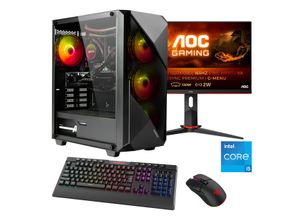 4045643123873 - E (A bis G) HYRICAN Gaming-PC-Komplettsystem Striker SET02387 Computer-Komplettsysteme DDR5 Windows 11 inklusive 24 Curved Monitor AOC C24G2AEBK Gr Microsoft Windows 11 Home (64 Bit) 16 GB RAM 1000 GB SSD schwarz PC Sets