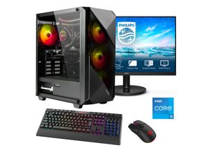 4045643123880 - E (A bis G) HYRICAN Gaming-PC-Komplettsystem Striker SET02388 Computer-Komplettsysteme DDR5 Windows 11 inklusive 27 Monitor Philips 271V8LA Gr Microsoft Windows 11 Home (64 Bit) 16 GB RAM 1000 GB SSD schwarz PC Sets