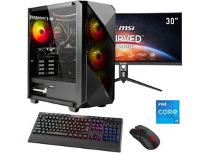 4045643123903 - F (A bis G) HYRICAN Gaming-PC-Komplettsystem Striker SET02390 Computer-Komplettsysteme DDR5 Windows 11 inklusive 30 Curved Monitor MSI Optix MAG301CR2 Gr Microsoft Windows 11 Home (64 Bit) 16 GB RAM 1000 GB SSD schwarz PC Sets