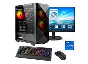 4045643123927 - E (A bis G) HYRICAN Gaming-PC-Komplettsystem Striker SET02392 Computer-Komplettsysteme DDR5 Windows 11 inklusive 27 Monitor Philips 271V8LA Gr Microsoft Windows 11 Home (64 Bit) 16 GB RAM 1000 GB SSD schwarz PC Sets