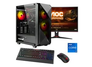 4045643123934 - E (A bis G) HYRICAN Gaming-PC-Komplettsystem Striker SET02393 Computer-Komplettsysteme DDR5 Windows 11 inklusive 27 Curved Monitor AOC C27G2ZEBK Gr Microsoft Windows 11 Home (64 Bit) 16 GB RAM 1000 GB SSD schwarz PC Sets