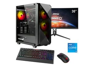 4045643124061 - F (A bis G) HYRICAN Gaming-PC-Komplettsystem Striker SET02406 Computer-Komplettsysteme DDR5 Windows 11 inklusive 30 Curved Monitor MSI Optix MAG301CR2 Gr Microsoft Windows 11 Home (64 Bit) 32 GB RAM 2000 GB SSD schwarz PC Sets