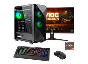 4045643124177 - E (A bis G) HYRICAN Gaming-PC-Komplettsystem Striker SET02417 Computer-Komplettsysteme DDR5 Windows 11 inklusive 27 Curved Monitor AOC C27G2ZEBK Gr Microsoft Windows 11 Home (64 Bit) 16 GB RAM 1000 GB SSD schwarz PC Sets