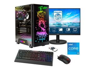 4045643124245 - E (A bis G) HYRICAN Gaming-PC-Komplettsystem Rockstar SET02424 Computer-Komplettsysteme DDR5 Windows 11 inklusive 27 Monitor Philips 271V8LA Gr Microsoft Windows 11 Home (64 Bit) 16 GB RAM 1000 GB SSD schwarz PC Sets