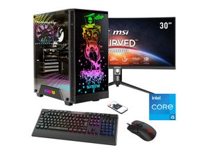 4045643124269 - F (A bis G) HYRICAN Gaming-PC-Komplettsystem Rockstar SET02426 Computer-Komplettsysteme DDR5 Windows 11 inklusive 30 Curved Monitor MSI Optix MAG301CR2 Gr Microsoft Windows 11 Home (64 Bit) 16 GB RAM 1000 GB SSD schwarz PC Sets