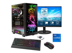 4045643124283 - E (A bis G) HYRICAN Gaming-PC-Komplettsystem Rockstar SET02428 Computer-Komplettsysteme DDR5 Windows 11 inklusive 27 Monitor Philips 271V8LA Gr Microsoft Windows 11 Home (64 Bit) 16 GB RAM 1000 GB SSD schwarz PC Sets