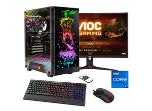 4045643124290 - E (A bis G) HYRICAN Gaming-PC-Komplettsystem Rockstar SET02429 Computer-Komplettsysteme DDR5 Windows 11 inklusive 27 Curved Monitor AOC C27G2ZEBK Gr Microsoft Windows 11 Home (64 Bit) 16 GB RAM 1000 GB SSD schwarz PC Sets