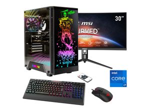 4045643124306 - F (A bis G) HYRICAN Gaming-PC-Komplettsystem Rockstar SET02430 Computer-Komplettsysteme DDR5 Windows 11 inklusive 30 Curved Monitor MSI Optix MAG301CR2 Gr Microsoft Windows 11 Home (64 Bit) 16 GB RAM 1000 GB SSD schwarz PC Sets