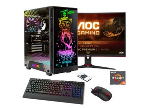 4045643124535 - E (A bis G) HYRICAN Gaming-PC-Komplettsystem Rockstar SET02453 Computer-Komplettsysteme DDR5 Windows 11 inklusive 27 Curved Monitor AOC C27G2ZEBK Gr Microsoft Windows 11 Home (64 Bit) 16 GB RAM 1000 GB SSD schwarz PC Sets