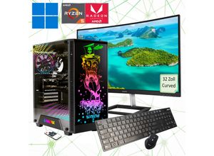 4045643124641 - F (A bis G) HYRICAN Gaming-PC-Komplettsystem Rockstar SET2464 Computer-Komplettsysteme Windows 11inklusive 32 Curved Monitor Philips E-line 322E1C Gr Microsoft Windows 11 Home (64 Bit) 16 GB RAM 1000 GB SSD schwarz PC Sets Bestseller