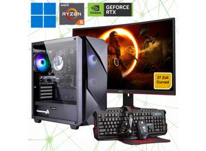 4045643124665 - E (A bis G) HYRICAN Gaming-PC-Komplettsystem Striker SET02466 Computer-Komplettsysteme Windows 11 inklusive Curved Monitor AOC C27G2ZEBK Gr Microsoft Windows 11 Home (64 Bit) 32 GB RAM 960 GB SSD schwarz PC Sets Bestseller