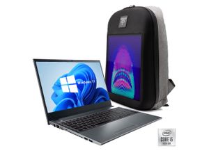 4045643124672 - HYRICAN Notebook NOT01699 Notebooks inkl LED Laptop Rucksack Polyester+ LED-panel schwarz Gr 16 GB RAM 1000 GB SSD Core i5 silberfarben (eh13) 15 Notebook