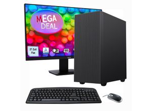 4045643124740 - E (A bis G) GAMEMAX PC-Komplettsystem MegaDeal Multimedia-PC-Set Computer-Komplettsysteme Windows 11 + MSI PRO MP273ADE Monitor 69cm (27) + Maus & Tastatur Gr Microsoft Windows 11 Home (64 Bit) 16 GB RAM schwarz