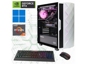 4045643272380 - GAMEMAX Gaming-PC Computer DDR5-RAM PCIe SSD Gen4 Windows 11 Gr Microsoft Windows 11 Home (64 Bit) 32 GB RAM 2000 GB SSD weiß (diamond wt 7238) Gaming PCs