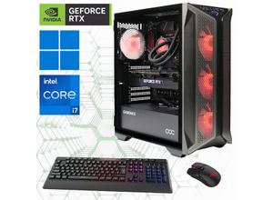 4045643272717 - GAMEMAX Gaming-PC Brufen C1 7271 Computer DDR5-RAM PCIe SSD Gen4 Windows 11 Gr Microsoft Windows 11 Home (64 Bit) 32 GB RAM 2000 GB SSD schwarz Gaming PCs