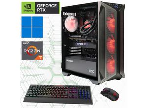 4045643272724 - GAMEMAX Gaming-PC Brufen C1 7272 Computer DDR5-RAM PCIe SSD Gen4 Windows 11 Gr Microsoft Windows 11 Home (64 Bit) 32 GB RAM 2000 GB SSD schwarz Gaming PCs