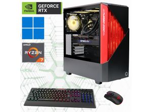 4045643272786 - GAMEMAX Gaming-PC Contac BR 7278 Computer DDR5-RAM PCIe SSD Gen4 Windows 11 Gr Microsoft Windows 11 Home (64 Bit) 32 GB RAM 2000 GB SSD schwarz (schwarz rot) Gaming PCs