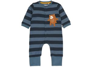 4045646257834 - Sigikid - Schlafstrampler BÄR gestreift in blau Gr62