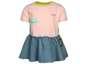 4045646267116 - Sigikid - Kurzarm-Kleid KROKO in rosa jeansblau Gr74