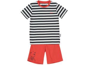 4045646313554 - Sigikid - Schlafanzug CLASSY STRIPES kurz in schwarz weiß rot Gr92