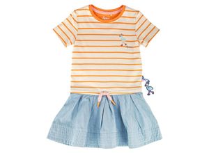 4045646333507 - Sigikid - Kurzarmkleid M - SKATING FLAMINGO gestreift in orange Gr98