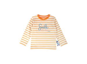 4045646333774 - Sigikid - Langarmshirt M - SKATING FLAMINGO gestreift in orange Gr98