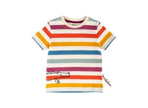 4045646343445 - Sigikid - T-Shirt M - WILD CROCODILE STRIPES in ecru bunt Gr98