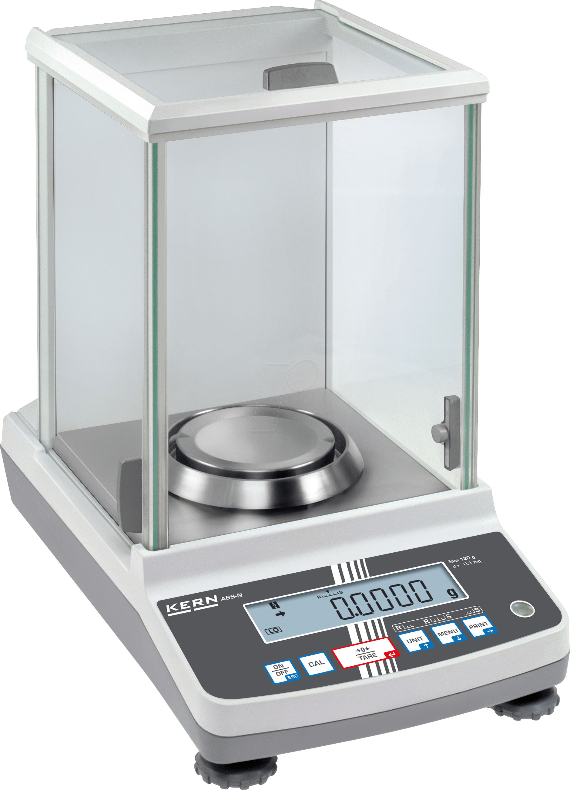 4045761145368 - KERN Analysenwaage mit Justierprogramm Wägebereich bis 120 g Ablesbarkeit 01 mg Wägeplatte 91 mm