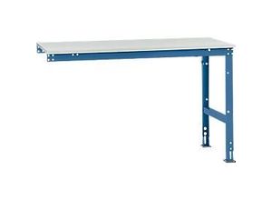 4045916072235 - AU60515007 Arbeits-Anbautisch UNIVERSAL Standard mit Melaminplatte BxTxH = 1500 x 800 x 760-870 mm Brillantblau (RAL 5007)